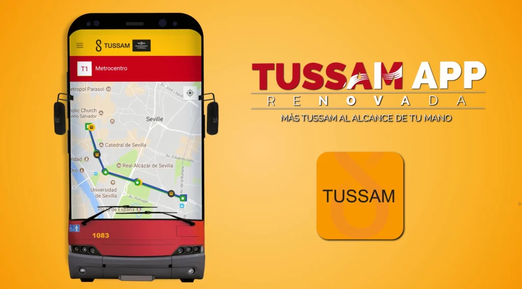 Nueva aplicación móvil de Tussam para mejorar la experiencia de transporte público en Sevilla.