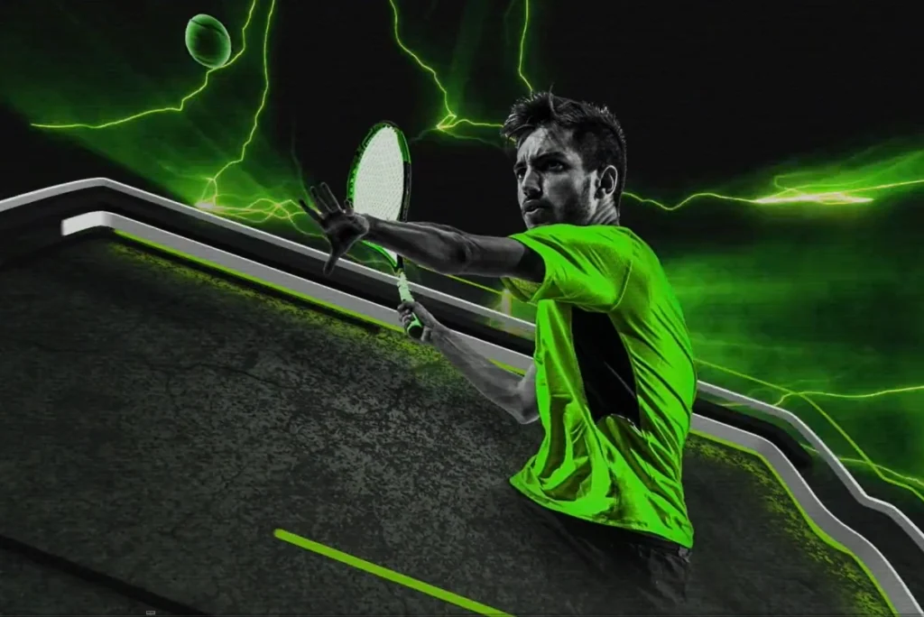 Promoción dinámica de bebida energética con efecto visual impactante.