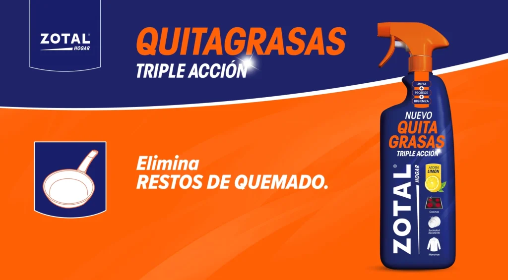 Quitagrasas triple acción Zotal Hogar. Nuevo producto limpieza.